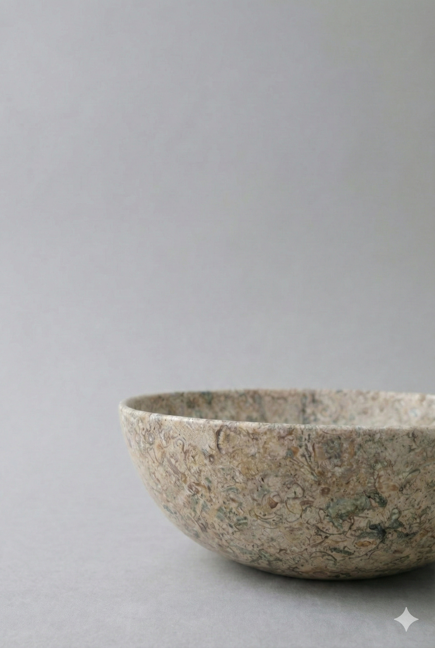Fossil stone bowl