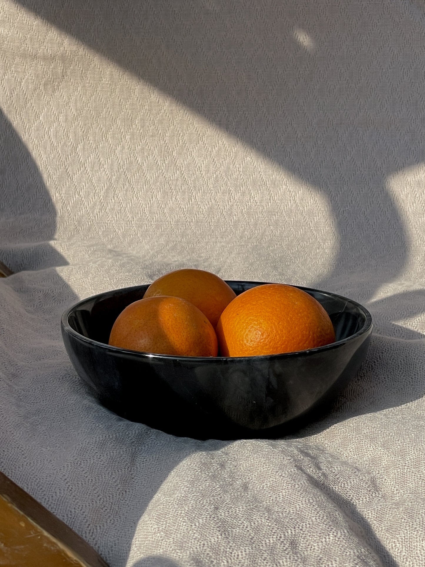 Black marble bowl