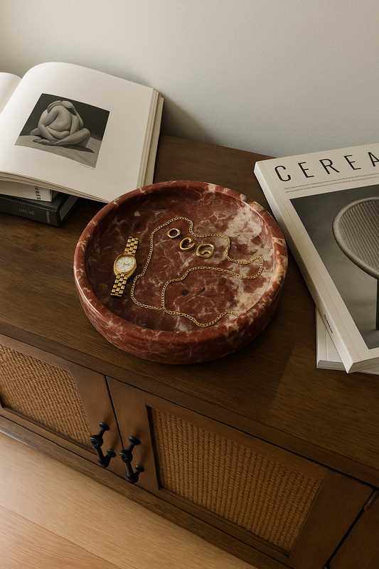 Rosso Levanto Marble Platter