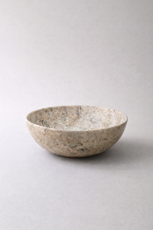 Fossil stone bowl
