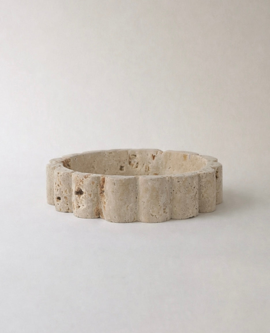 Travertine Scalloped Tray
