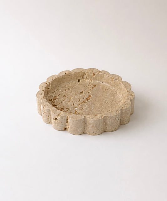 Travertine Scalloped Tray