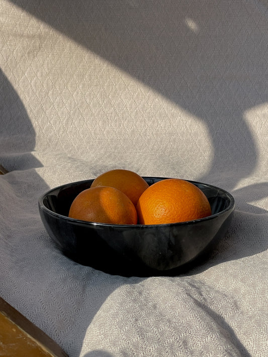Black marble bowl