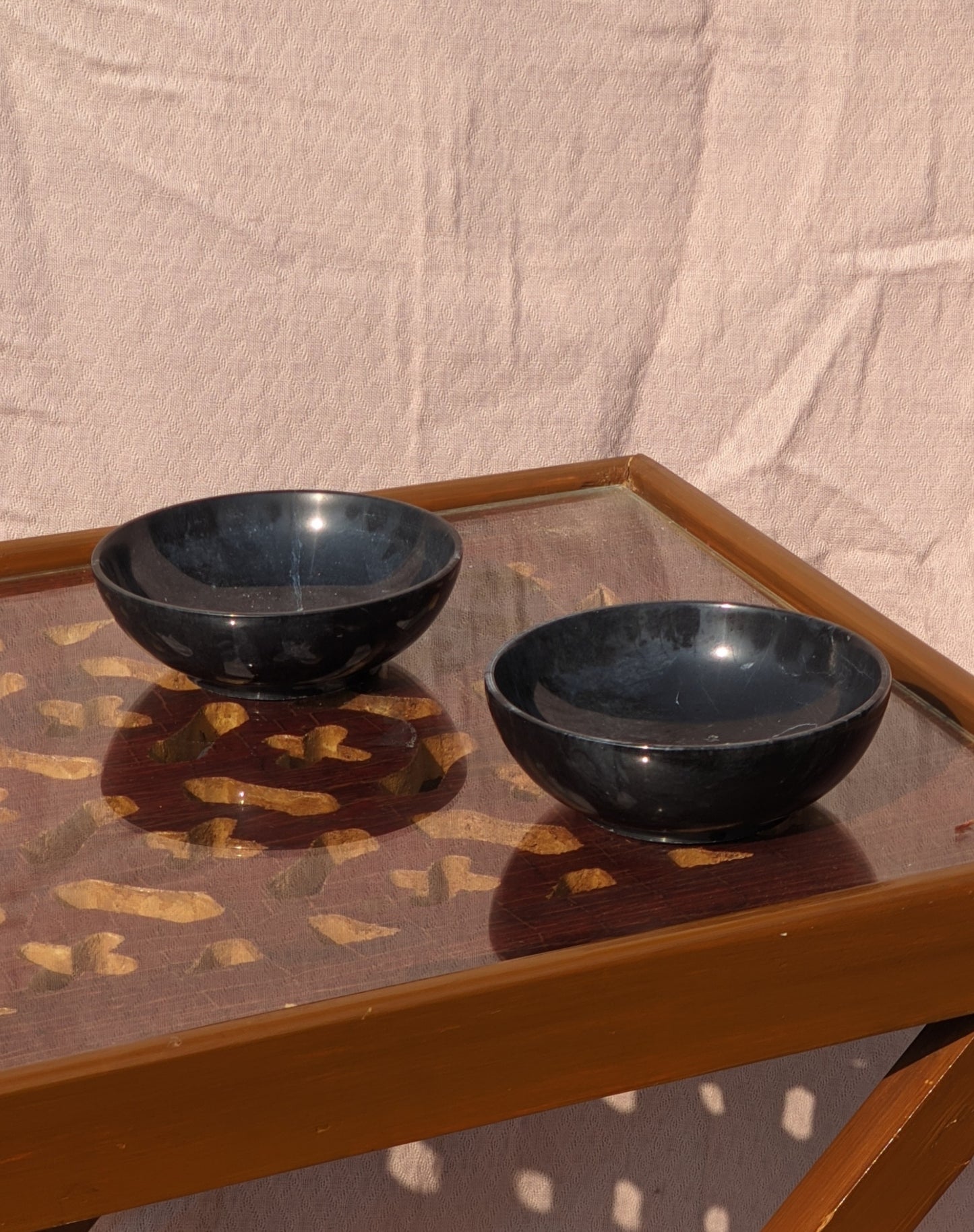Black marble bowl