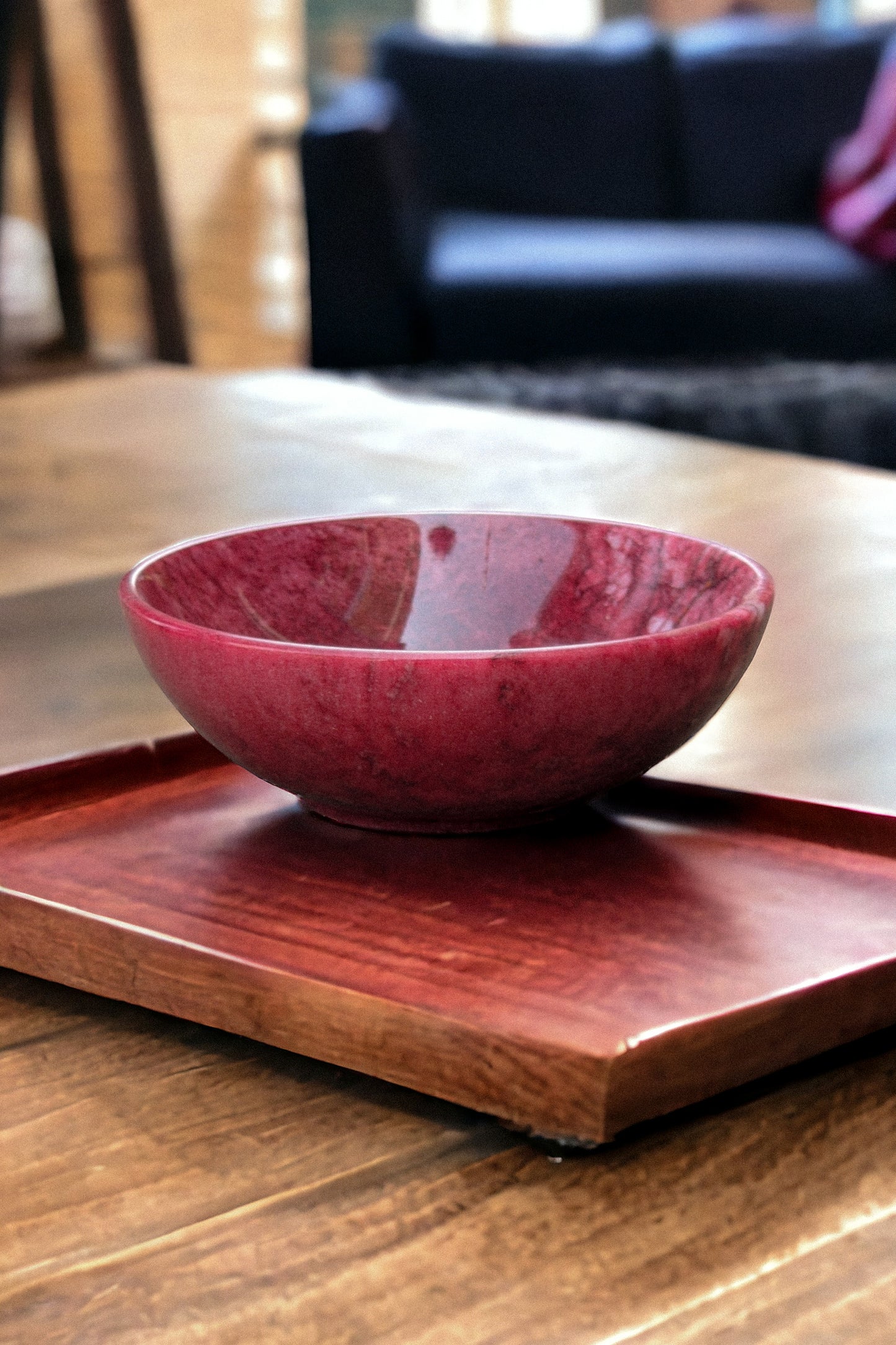 Ruby-red Marble bowl
