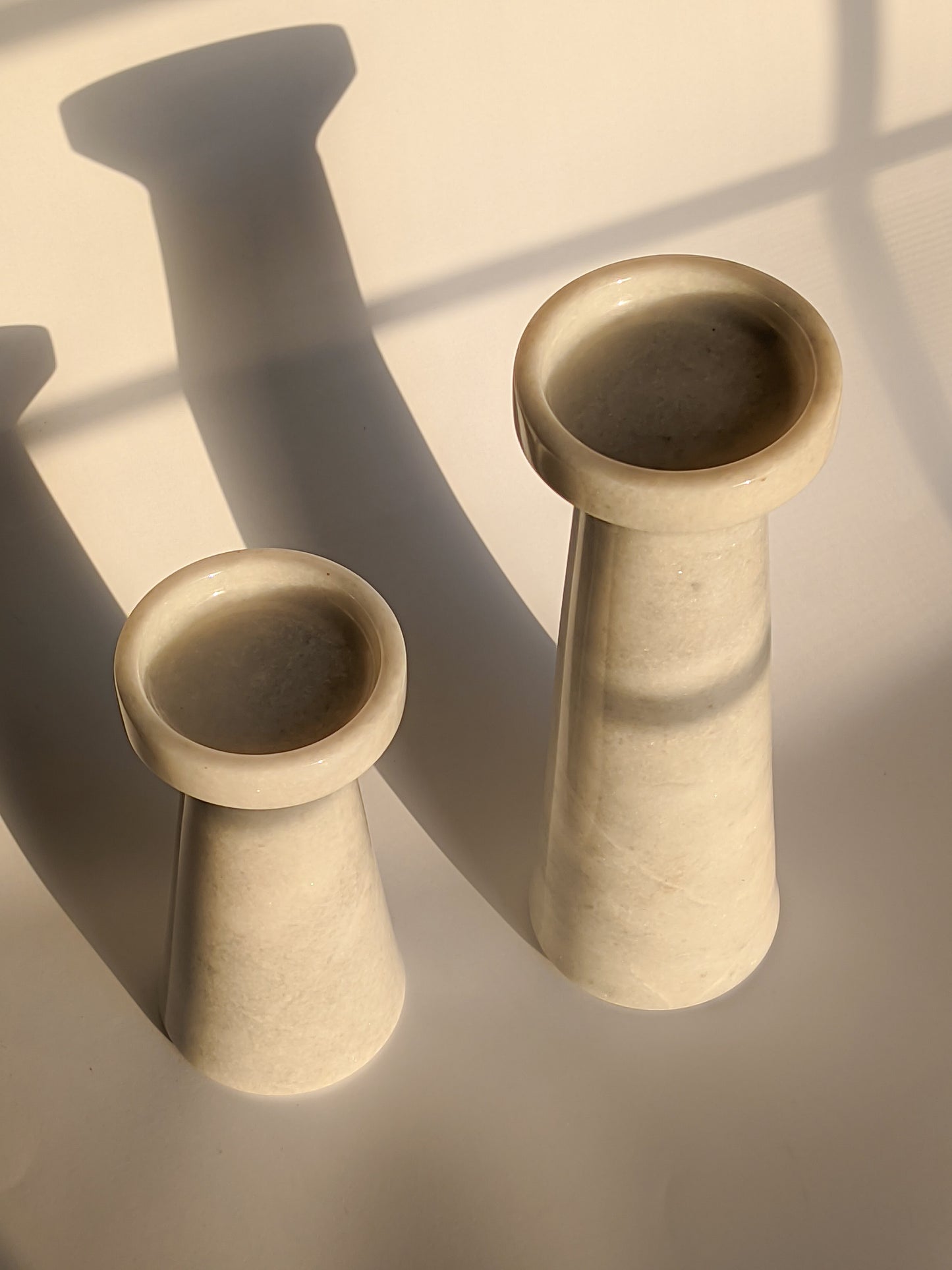 Ziarat white Marble candle stands