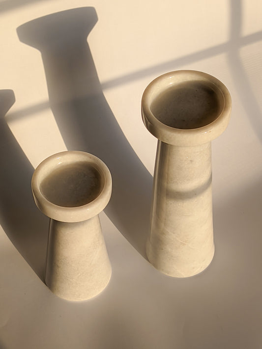 Ziarat white Marble candle stands