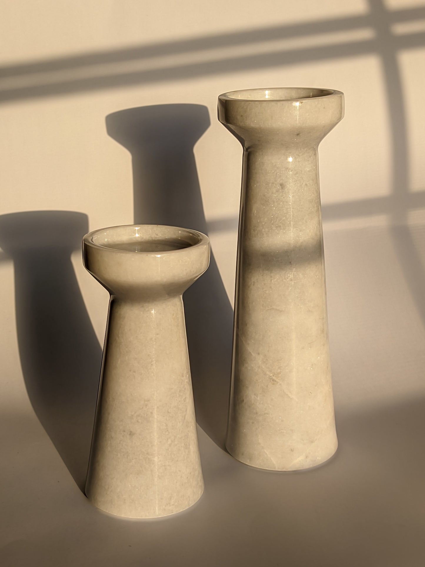 Ziarat white Marble candle stands