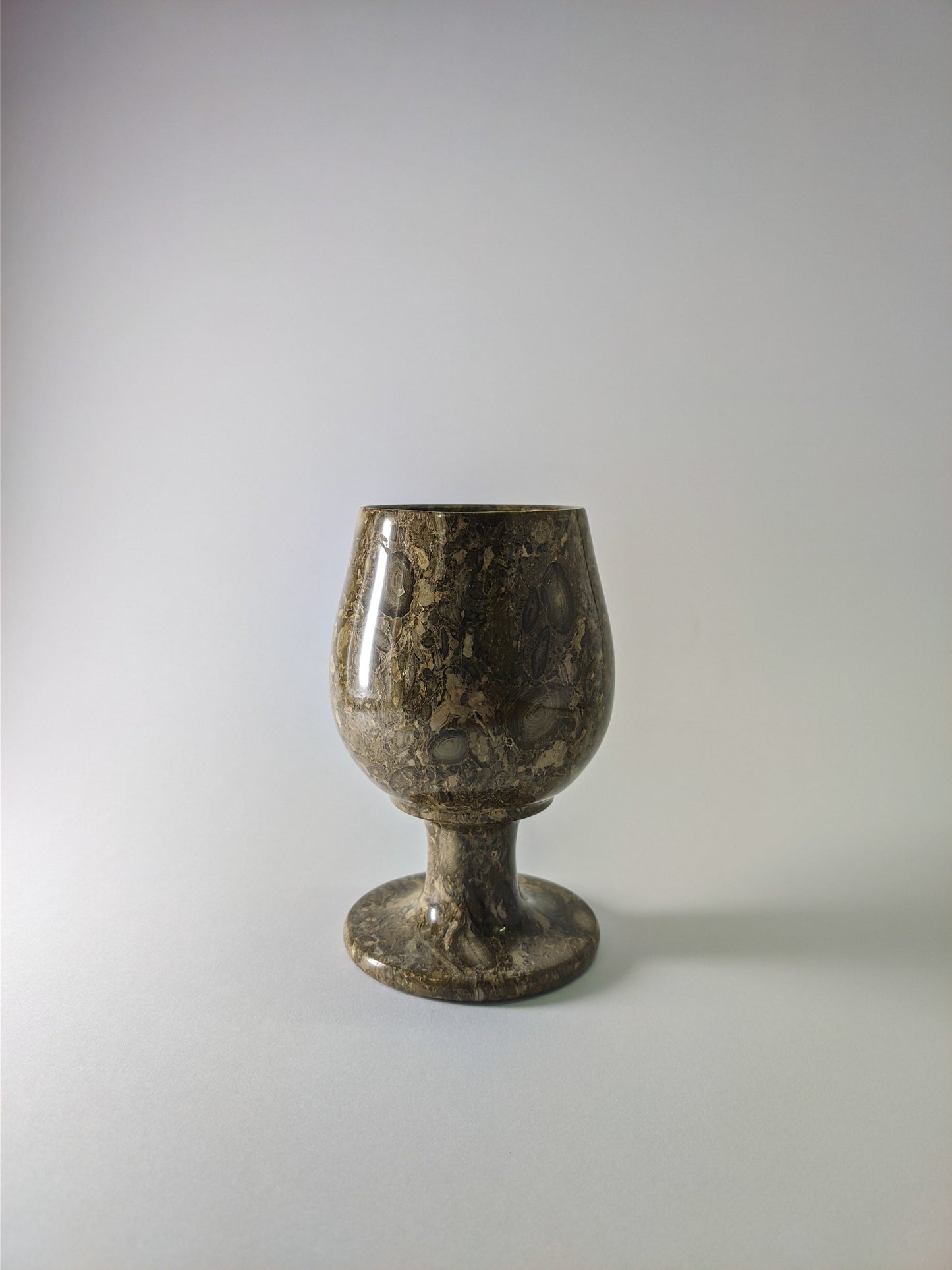 Fossil stone goblet